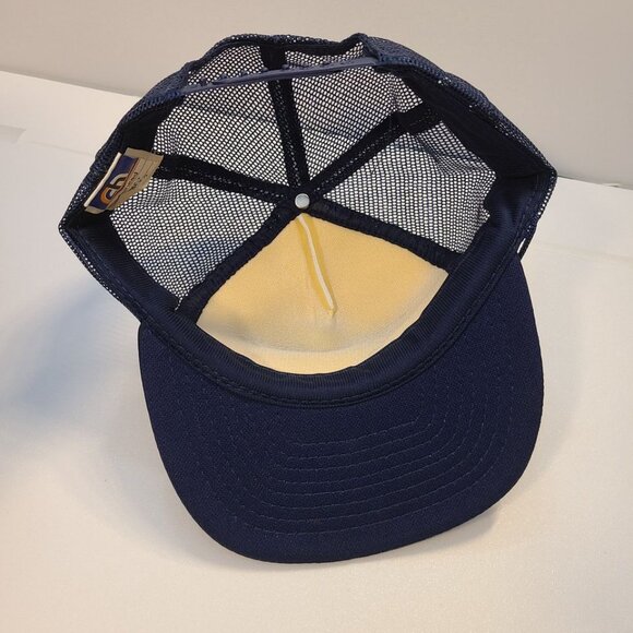 Vintage 90s Trucker Hat Esso Marine Screen Printed Foam/ Mesh Adjustable Hat - Picture 7 of 8
